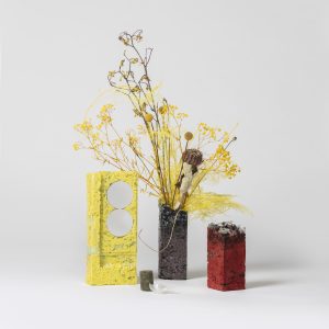 Yellow Parable 2 (table mirror and vases)